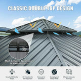 Hardtop Gazebo Gray with Drainage Gutters