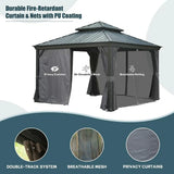 Hardtop Gazebo Gray with Drainage Gutters