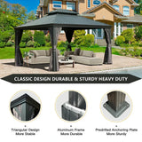 Hardtop Gazebo Gray with Drainage Gutters