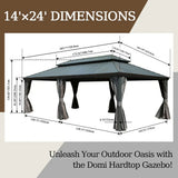 Hardtop Gazebo Gray with Drainage Gutters