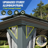 Hardtop Gazebo Gray with Drainage Gutters