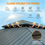 Hardtop Gazebo Gray with Drainage Gutters
