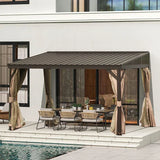 Wall-Mounted Hardtop Gazebo with Drainage Gutters