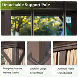 Wall-Mounted Hardtop Gazebo with Drainage Gutters