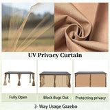 Wall-Mounted Hardtop Gazebo with Drainage Gutters
