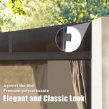 Wall-Mounted Hardtop Gazebo with Drainage Gutters