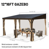 Wall-Mounted Hardtop Gazebo with Drainage Gutters
