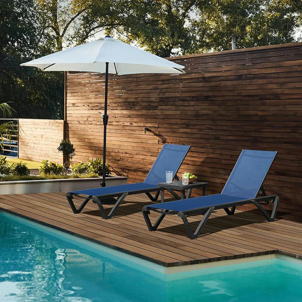 Patio Pool Lounge Chair Set (2 Chairs)
