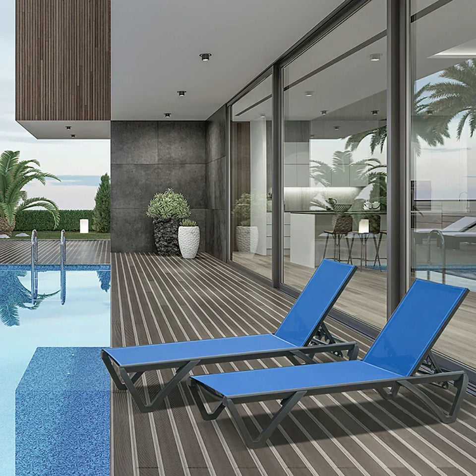 Patio Pool Lounge Chair Set (2 Chairs)