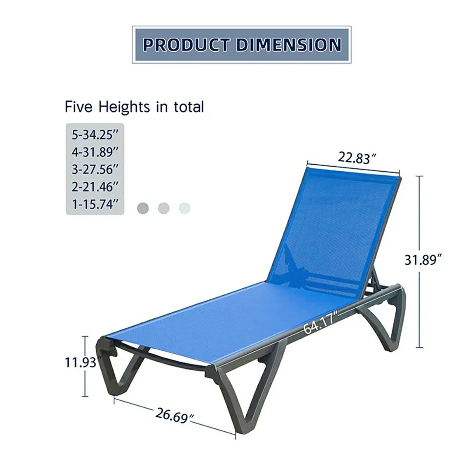 Patio Pool Lounge Chair Set (2 Chairs)