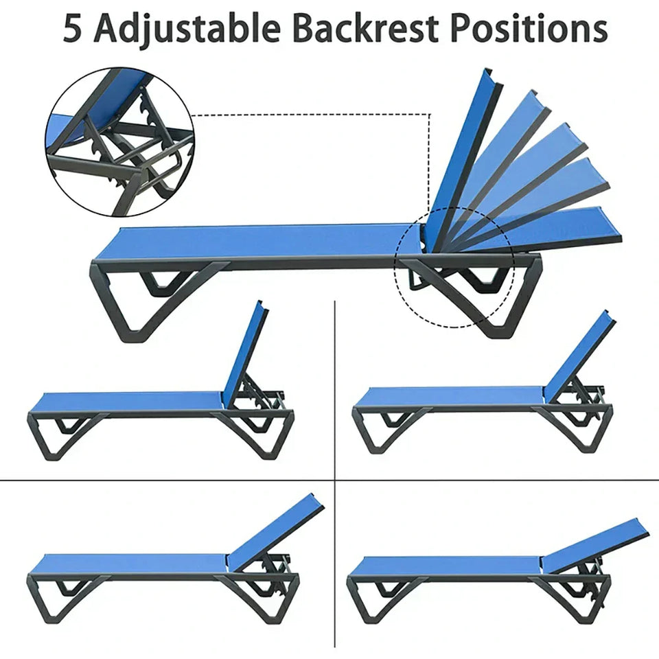Patio Pool Lounge Chair Set (2 Chairs)