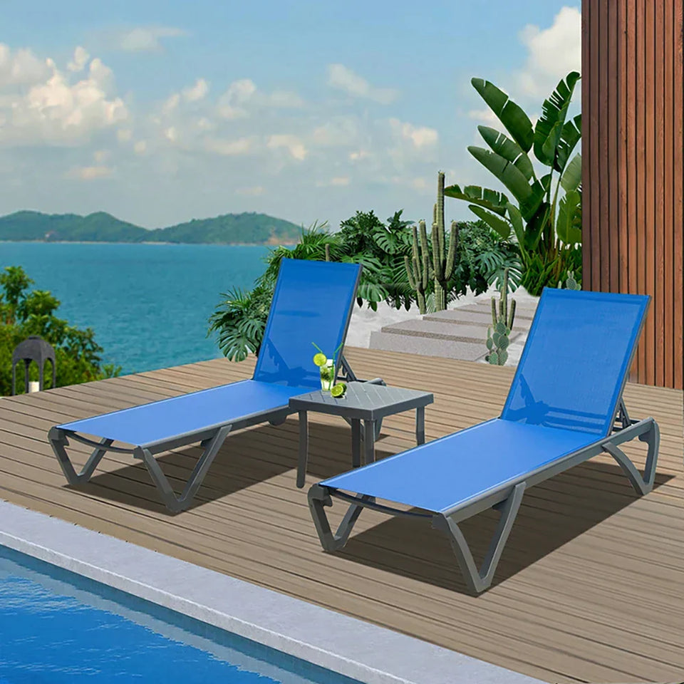 Patio Pool Lounge Chair Set (2 Chairs)