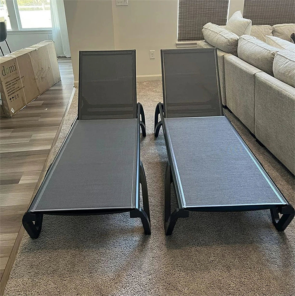 Patio Pool Lounge Chair Set (2 Chairs)