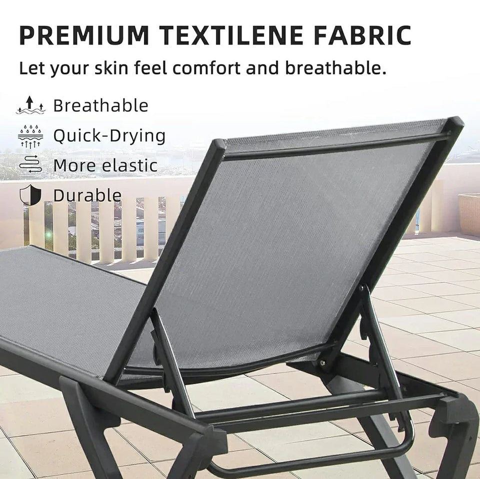 Patio Pool Lounge Chair Set (2 Chairs)