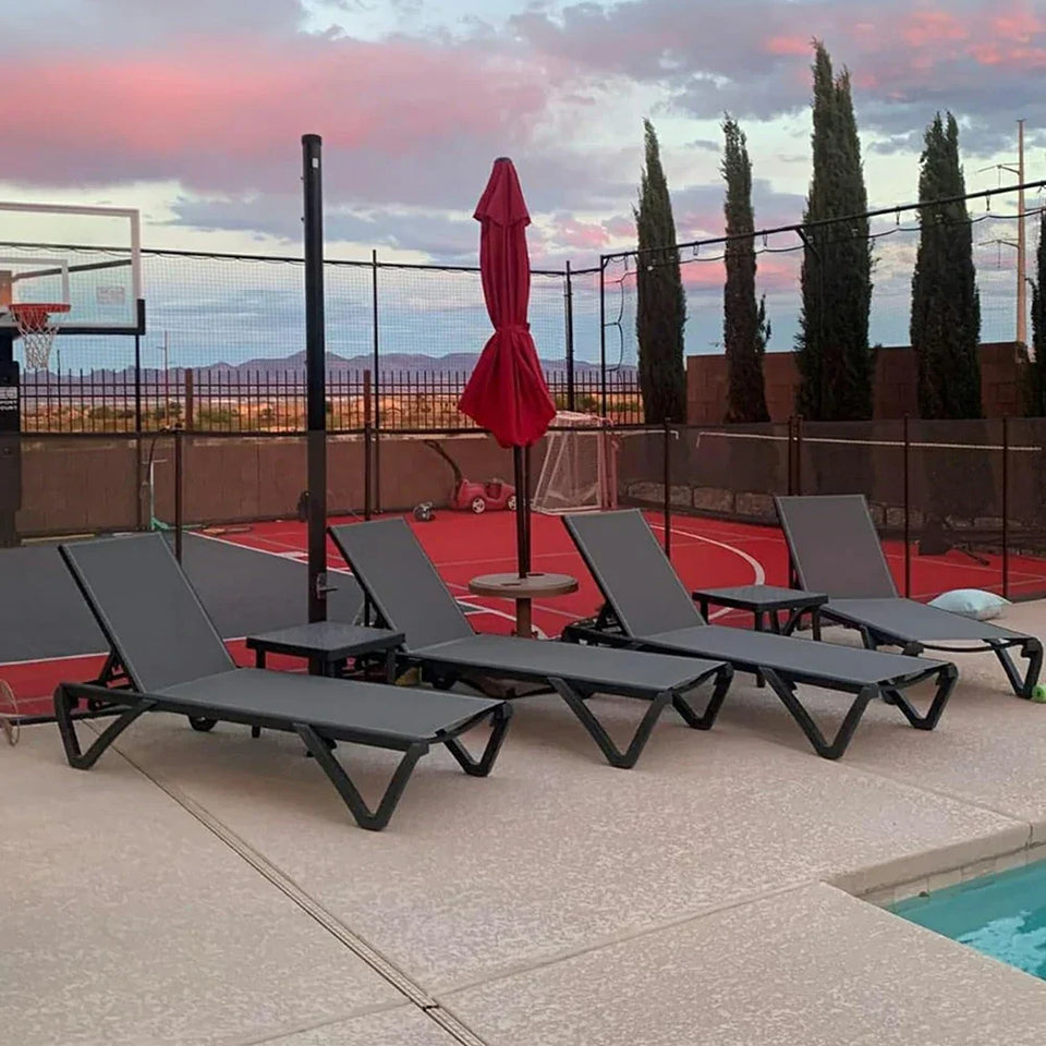 Patio Pool Lounge Chair Set (2 Chairs)