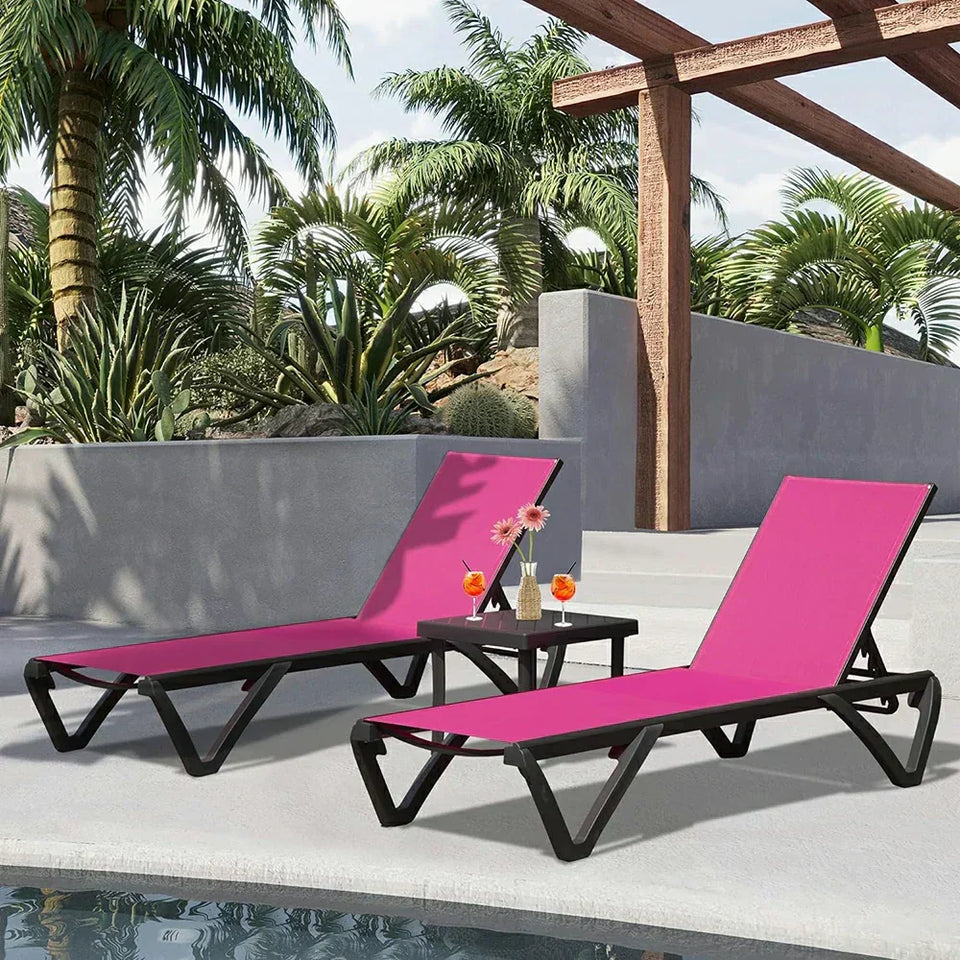 Patio Pool Lounge Chair Set (2 Chairs)