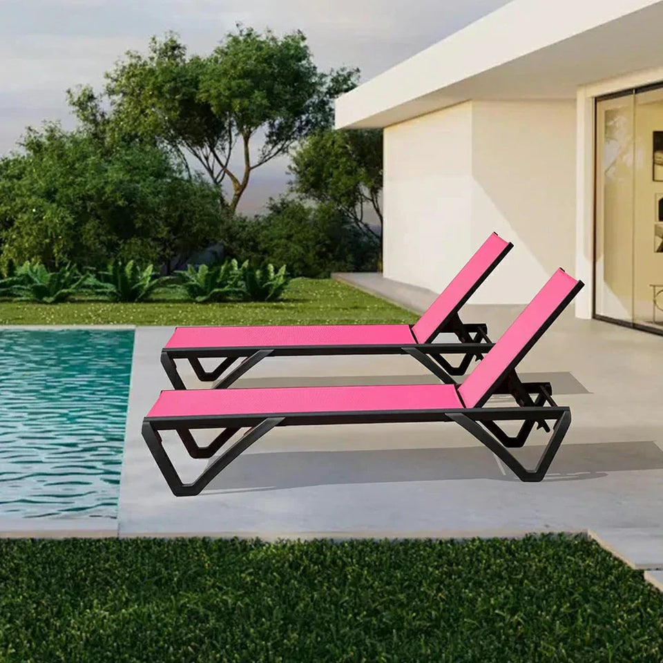 Patio Pool Lounge Chair Set (2 Chairs)