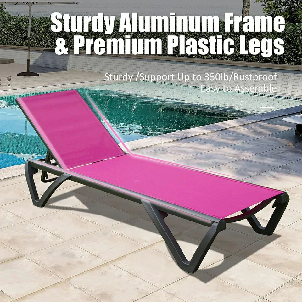 Patio Pool Lounge Chair Set (2 Chairs)