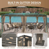 Aluminum Louvered Pergola - Brown