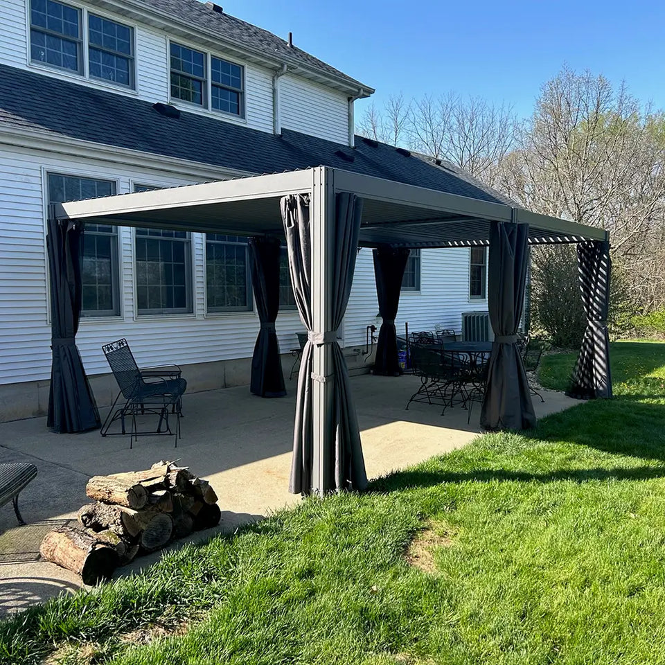 Aluminum Louvered Pergola - Gray