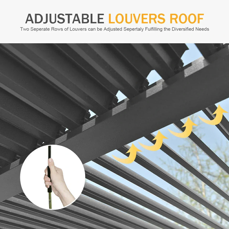 Aluminum Louvered Pergola - Gray