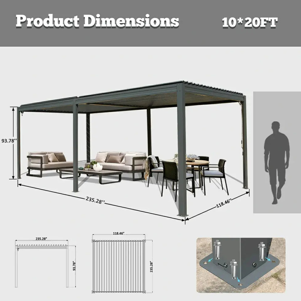 Metal Louvered Pergola