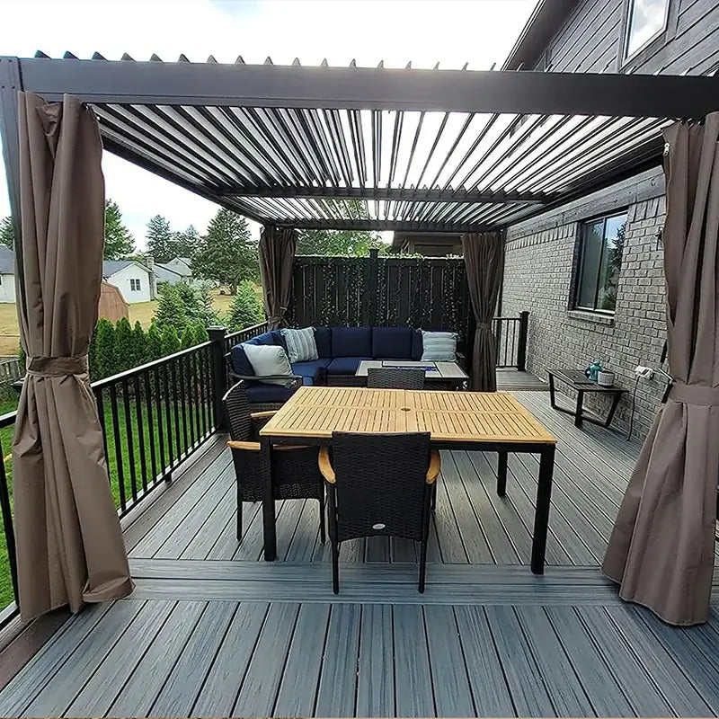 Aluminum Louvered Pergola - Brown