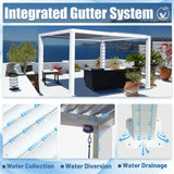 Louvered Pergola White W/O Curtain & Netting