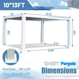 Louvered Pergola White W/O Curtain & Netting