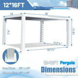 Louvered Pergola White W/O Curtain & Netting