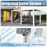 Louvered Pergola White W/O Curtain & Netting