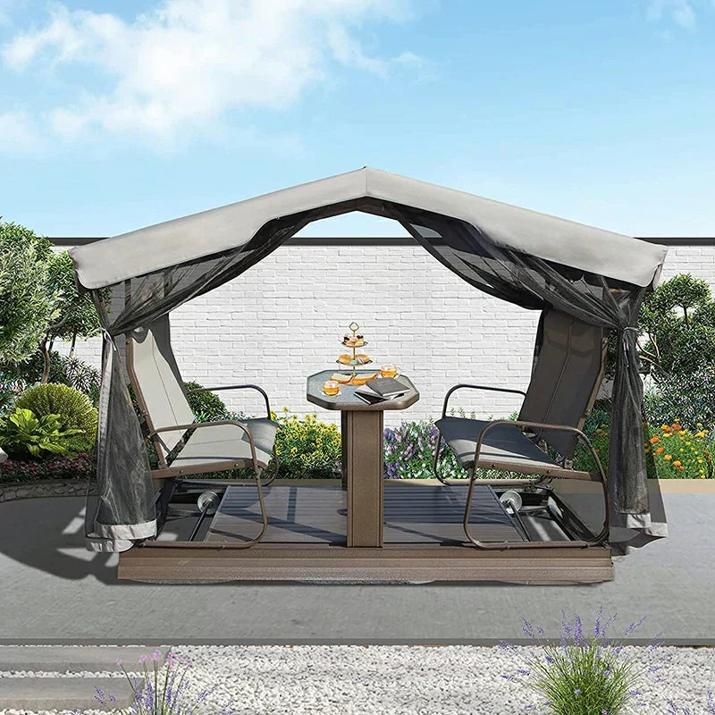 Patio Glider Benches with Canopy