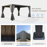 Louvered Pergola Brown with Galvanized Steel Roof