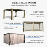 Louvered Pergola Brown with Galvanized Steel Roof