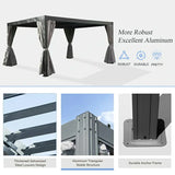Louvered Pergola Dark Gray with Galvanized Steel Roof