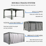Louvered Pergola Dark Gray with Galvanized Steel Roof