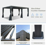 Louvered Pergola Dark Gray with Galvanized Steel Roof