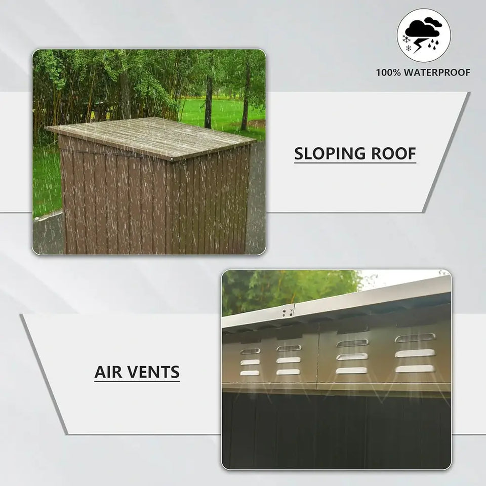 Outdoor Storage Shed Sloping Roof