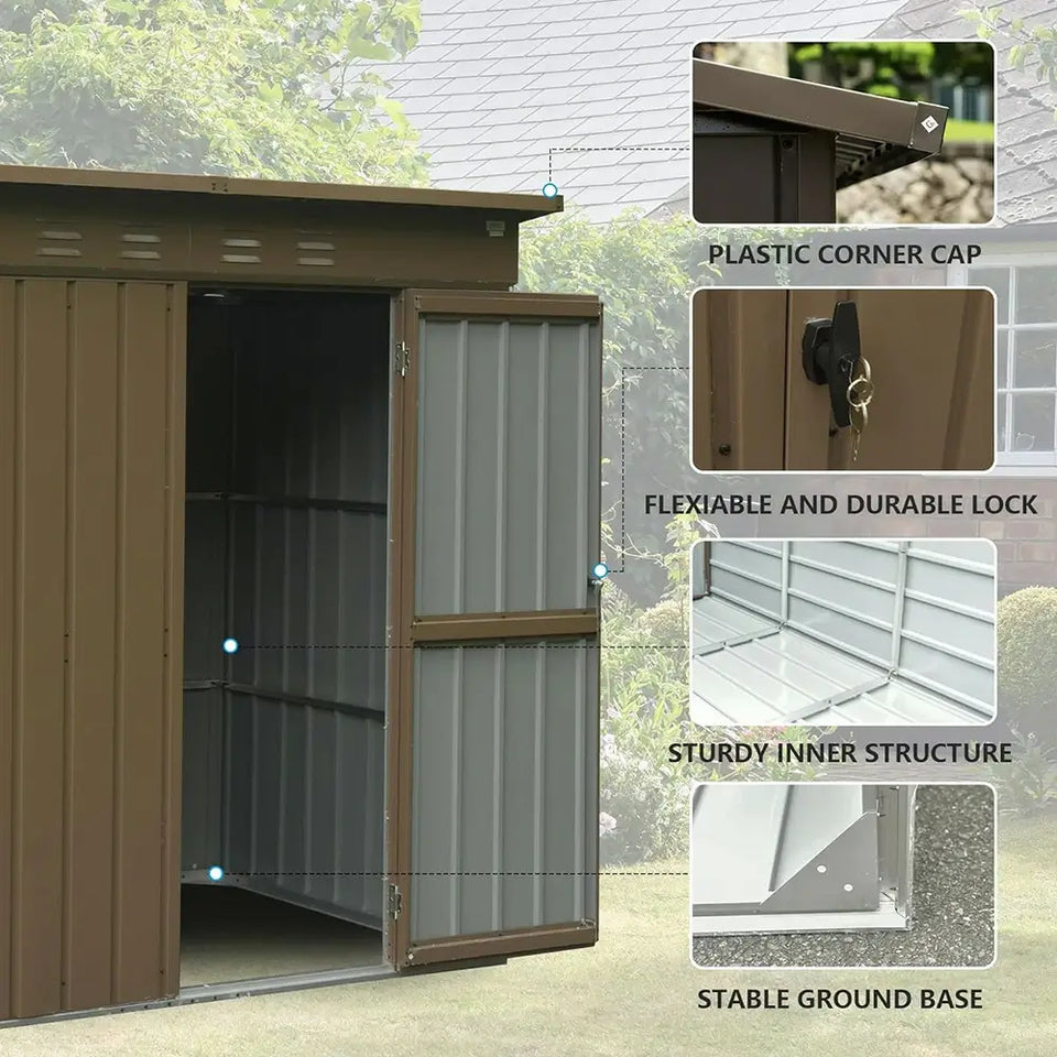 Outdoor Storage Shed Sloping Roof