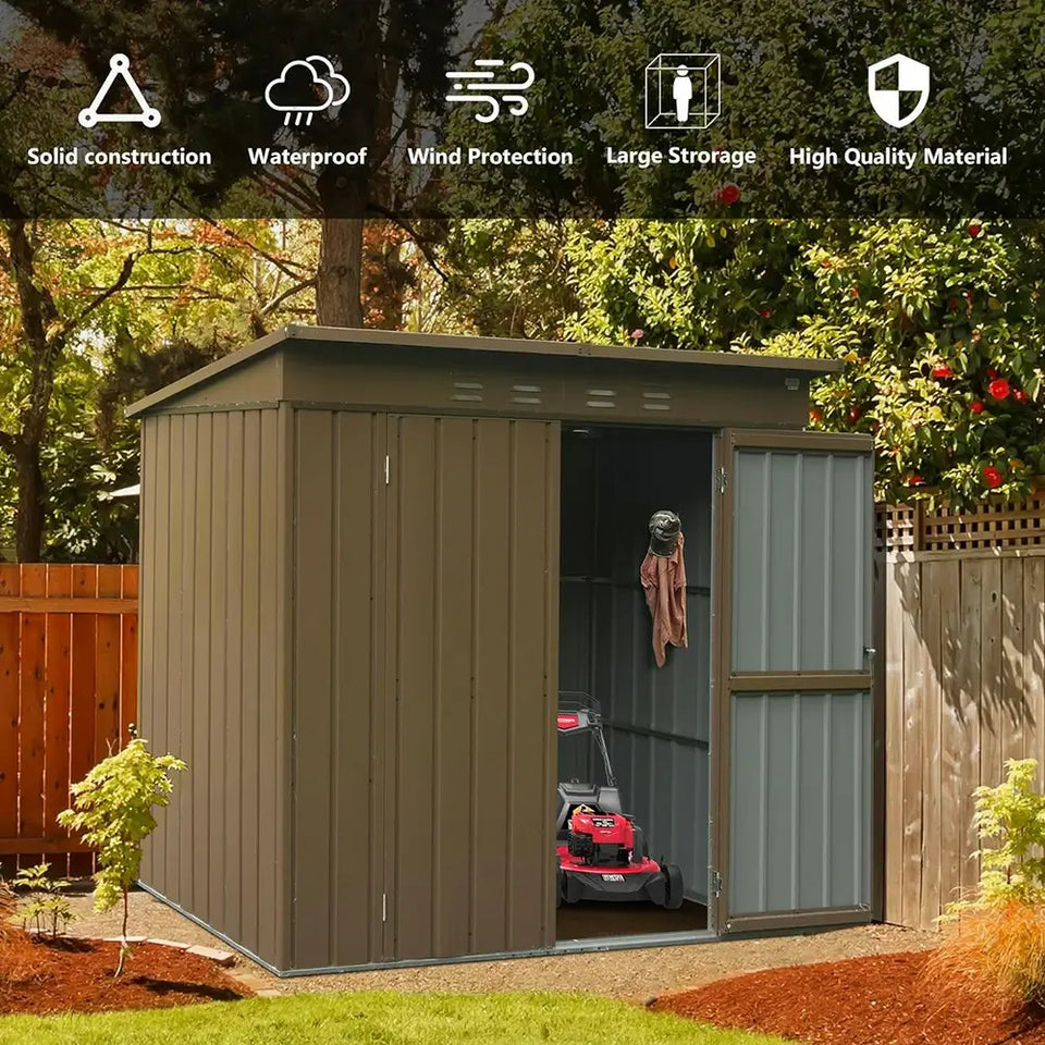 Outdoor Storage Shed Sloping Roof