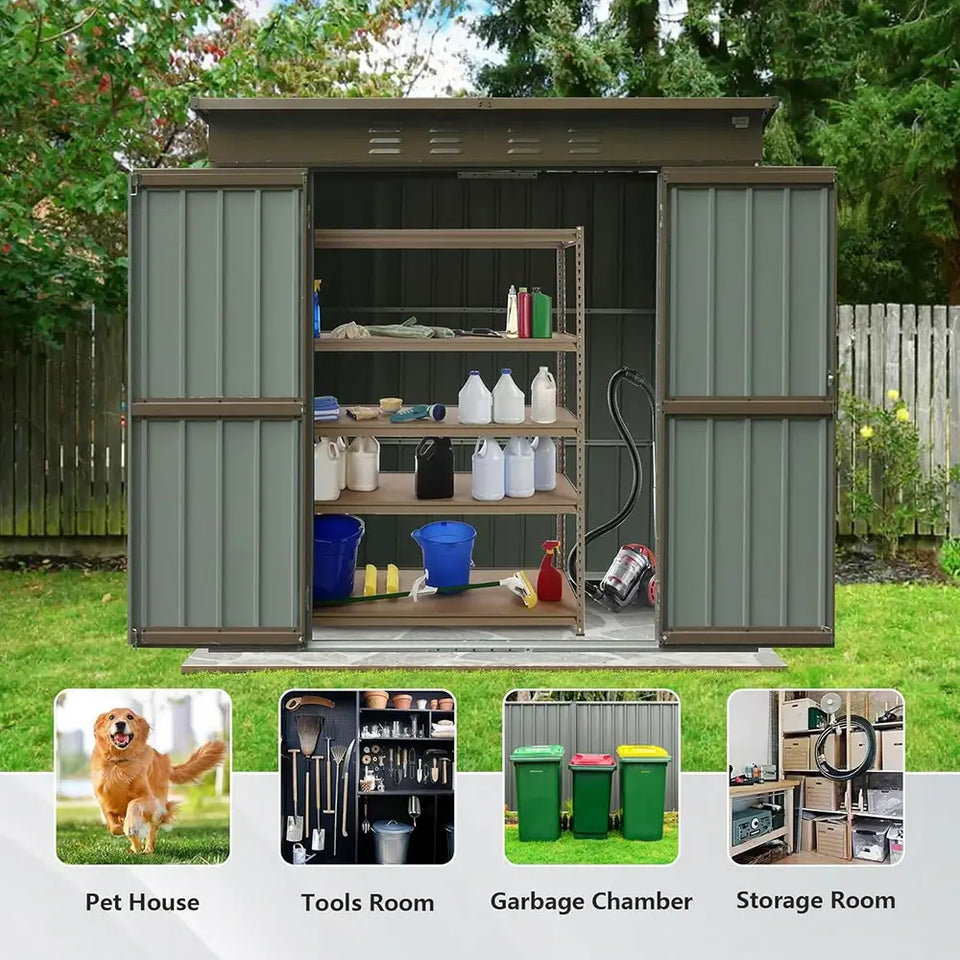 Outdoor Storage Shed Sloping Roof
