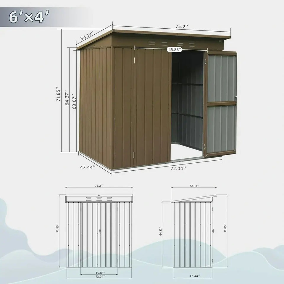Outdoor Storage Shed Sloping Roof