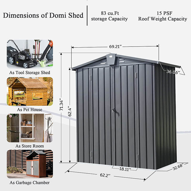Outdoor Storage Shed Gable Roof