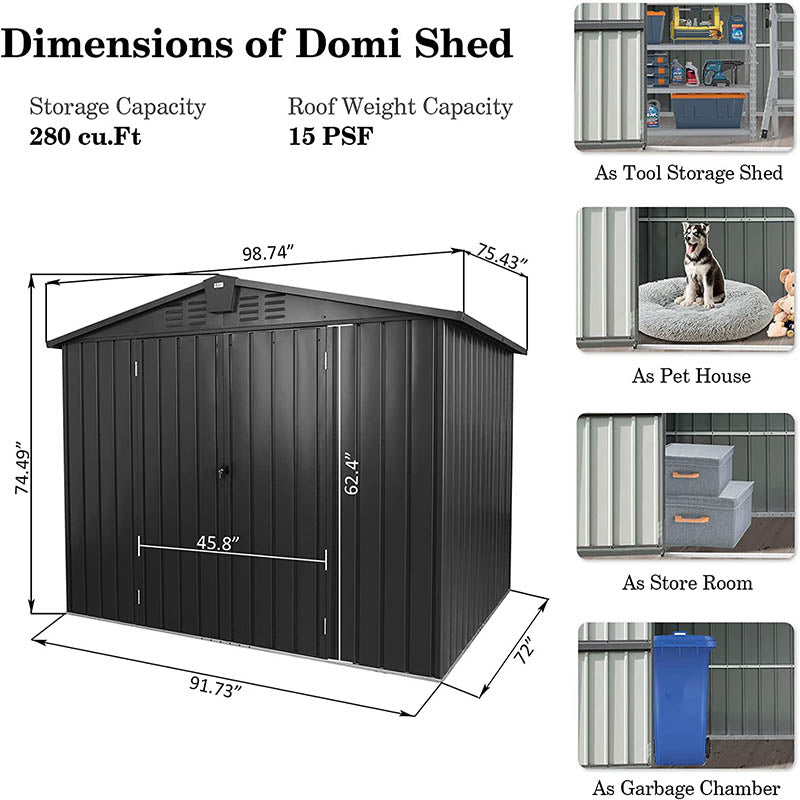 Outdoor Storage Shed Gable Roof