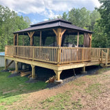 Wood Gazebo with Galvanized Steel Roof - Cedar Post