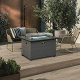 Patio Propane Fire Pit Rectangular Table