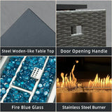 Patio Propane Fire Pit Rectangular Table