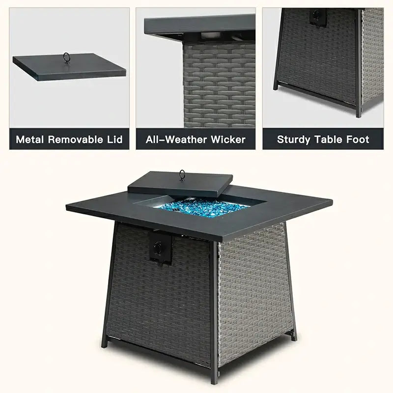 Propane Fire Pit Square Table