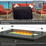 Patio Propane Fire Pit Rectangular Table