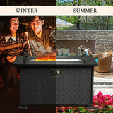 Patio Propane Fire Pit Rectangular Table